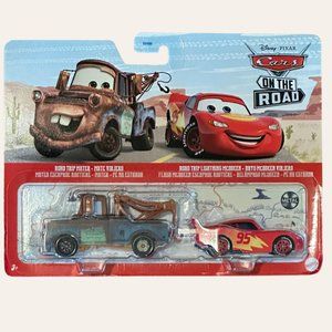 NIP DISNEY PIXAR CARS - 2PACK - Road Trip Mater and Road Trip Lightning McQueen